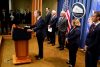 Federal Bureau of Investigation (FBI) Director Christopher Wray, with US Attorney General Merrick Garland, answers a reporter's question at a news conference announcing charges against two Chinese nationals for trying to obstruct the prosecution of China's Huawei Technologies Co Ltd, and four others with trying to spy for Beijing, at the Justice Department in Washington, US 24 October 2022 (Photo: Reuters/Jonathan Ernst).